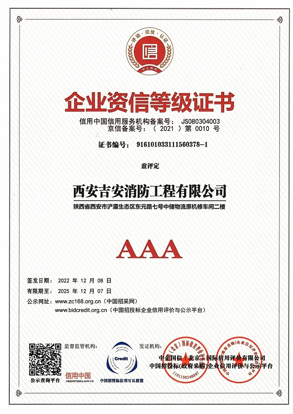 企业资信等级证书